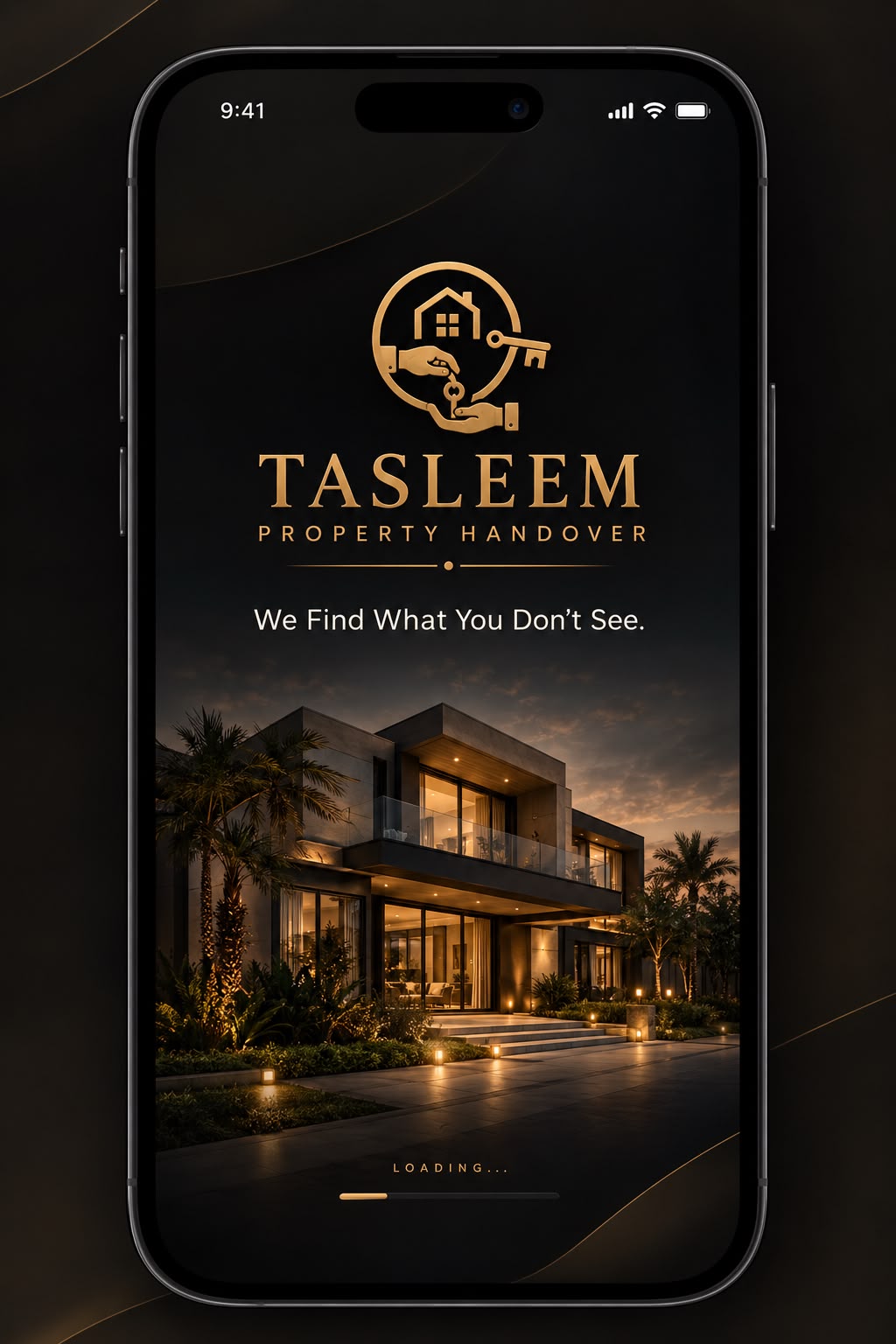 Tasleem app welcome screen